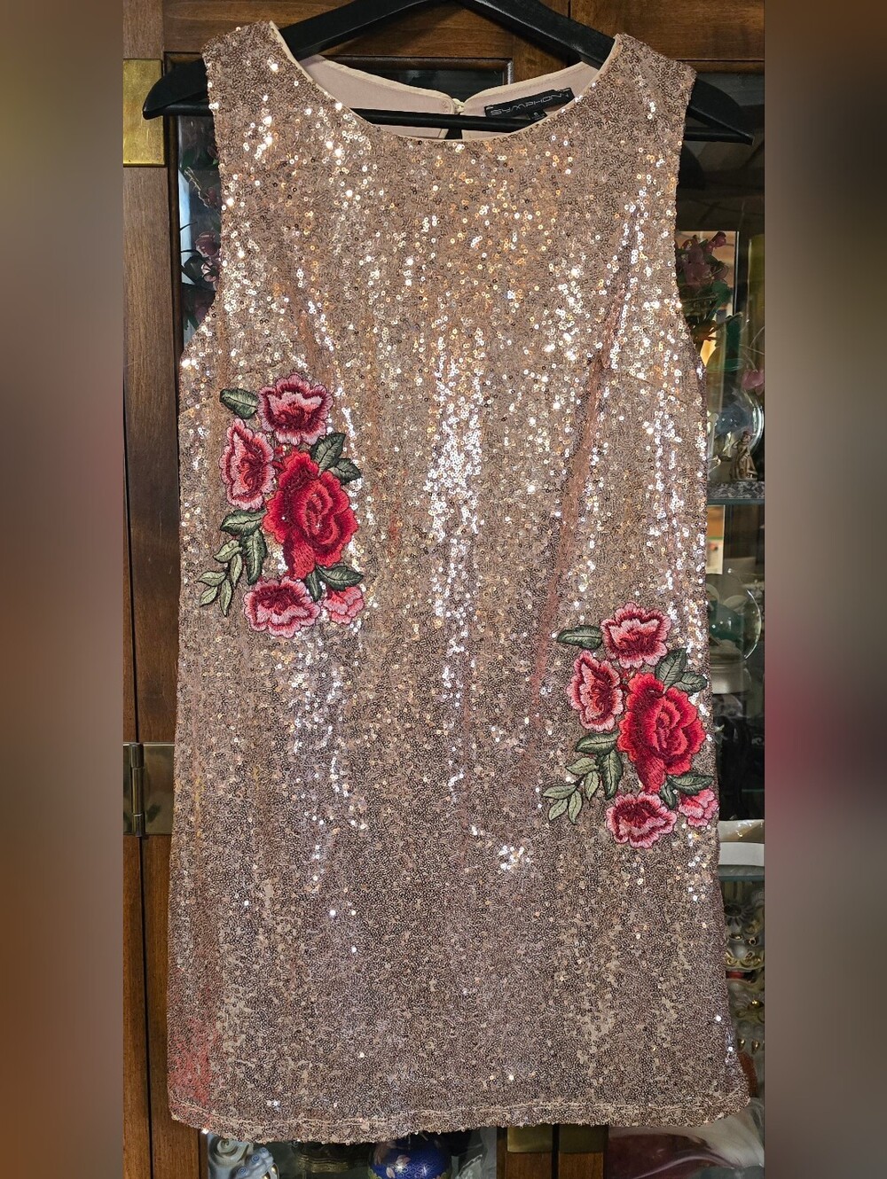 Symphony Floral Embroidered Sequin Mini Dress